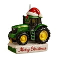 thumbnail image 1 of Shoreew Christmas Ornament Tractor Wearing Xmas Hat Charm Festive Hanging Decoration Holiday Seasonal Home Accent, 1 of 6
