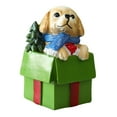thumbnail image 1 of Shoreew Christmas Puppy Resin Ornament Cute Puppy in Scarf Figurine Christmas Showcase Desk Home Office Decorations, 1 of 7