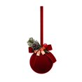 thumbnail image 1 of Shoreew Christmas Red Bell Ornament Plastic Velvet Flocked Bell Ball Tree Ornament for Holiday Window Shop Home Decoration, 1 of 7