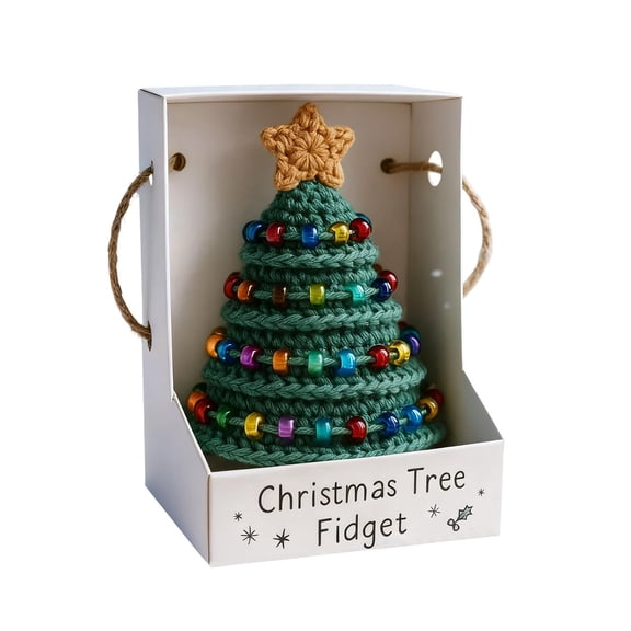 Shoreew Christmas Tree Fidget Crochet Kit Complete DIY Yarn Set for Holiday Stress Relief Festive Ornament Making for Beginners & Craft Lovers