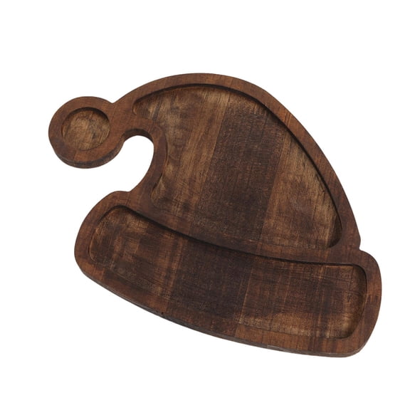 Shoreew Christmas Wood Dinner Plate Set Festive Wooden Serving Trays for Xmas Snacks Cheese Fruit Holiday Party Food Tray Gift for Family Friends Teachers