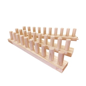 Shoreew Chunky Yarn Blanket Loom Adjustable Weaving Loom Wooden Peg Frame Yarn Blanket Knitting Loom for DIY Throw Blankets