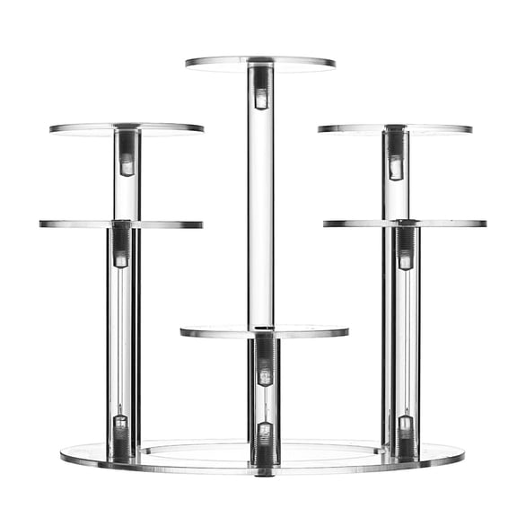Shoreew Clear Display Stand Non-slip 6 Tiers Stable Base Anime Figures Collectibles Exhibition Acrylic Riser Countertop Cupcakes Cosmetics Jewelry Display Holder