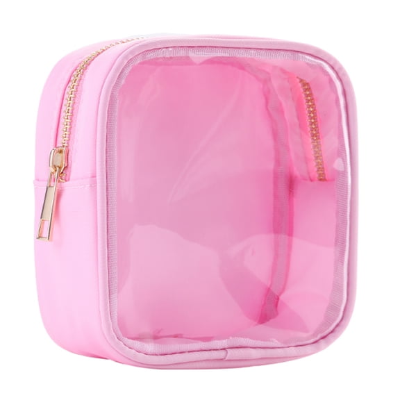 Shoreew Clear Mini Makeup Bag Transparent Cosmetic Bag with Zipper PVC Waterproof Travel Toiletry Bag Organizer Coin Purse for Women Girls