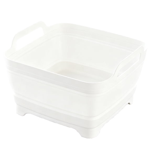 Shoreew Collapsible Dish Basin with Drain Stopper Portable Wash Basin Dish Pan Foldable Sink Tub Kitchen Storage Tray Outdoor Storage Bucket