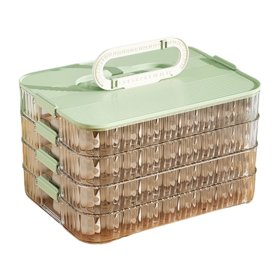 Shoreew Crisper Box Dumpling Box Transparent Food Grade Timer Thick Anti-break Low Temperature Resistant Airtight Good Seal Refrigerator Bacon Container Meat Keeper Food Storage Organizer