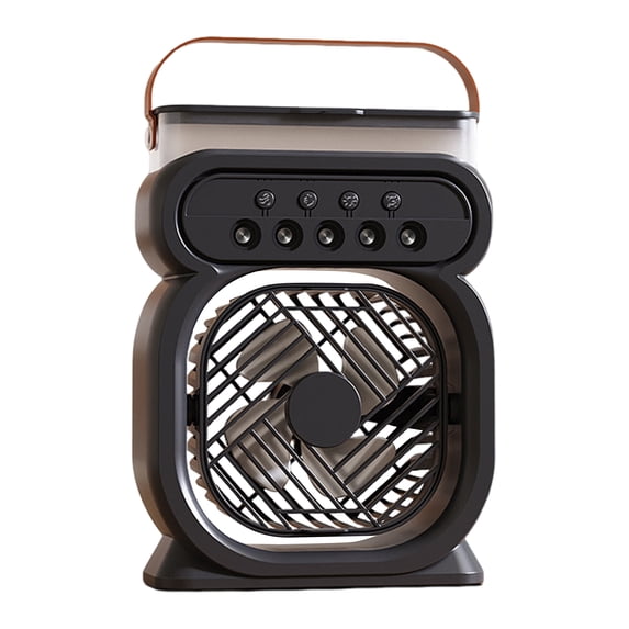 Shoreew Desk Fan with 5 Water Spray Holes LED Light Levels Adjustable Large Capacity Tank Quiet Home Office Travel Portable Summer Misting Cooling Fan