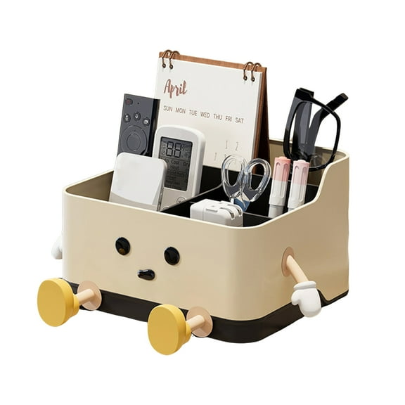 Shoreew Desktop Storage Box Remote Control Holder Large Capacity Multiple Compartments Versatile Stationery Makeup Organizer
