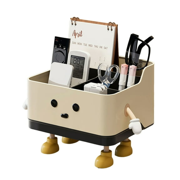 Shoreew Desktop Storage Box Remote Control Holder Large Capacity Multiple Compartments Versatile Stationery Makeup Organizer