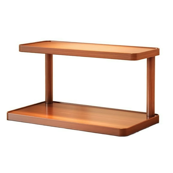 Shoreew Desktop Storage Rack Durable Construction Strong Load-bearing Multipurpose Wood Tabletop Stand Storage Shelf