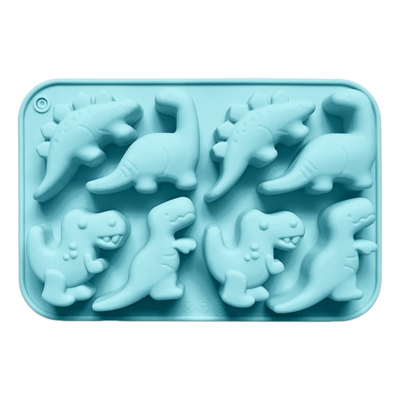 Shoreew Dinosaur Silicone Mold Ice Cube Tray Flexible Fondant Chocolate Candy Mold Biscuit Cake Candle Soap Mold Easy Release Pastry DIY Tools