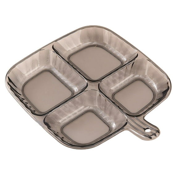 Shoreew Divided Plate Easy to Clean Reusable Food Plate Four Compartments Design Sauce Dish for Home Kitchen