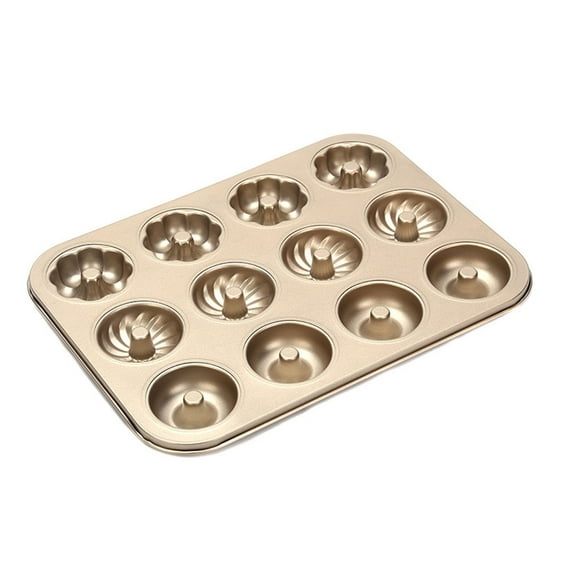 Shoreew Donut Baking Pan 6-Count Carbon Steel Nonstick Donut Pan for Baking Easy Release Doughnut Molds Multifunctional Bakeware for Cakes Muffins Pies