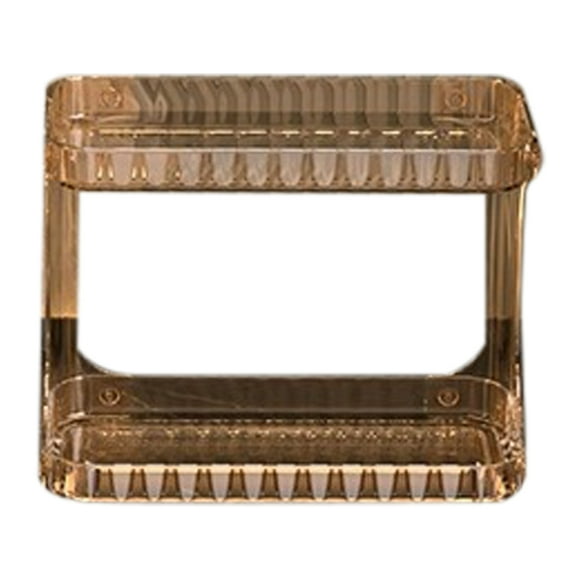 Shoreew Double Layer Makeup Storage Rack Bathroom Countertop Organizer Large Capacity Perfume Tray Cosmetics Storage Shelf