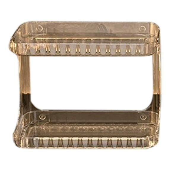 Shoreew Double Layer Makeup Storage Rack Bathroom Countertop Organizer Large Capacity Perfume Tray Cosmetics Storage Shelf