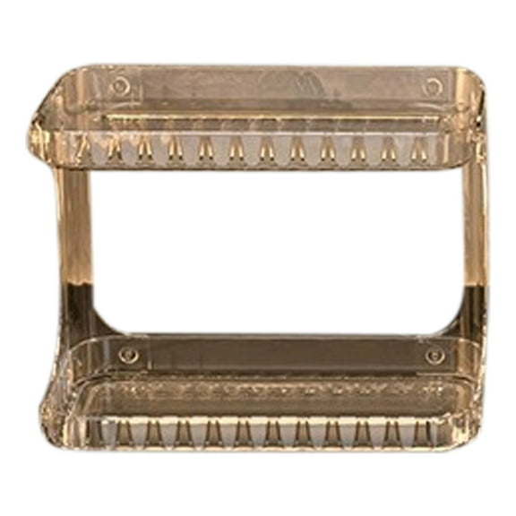 Shoreew Double Layer Makeup Storage Rack Bathroom Countertop Organizer Large Capacity Perfume Tray Cosmetics Storage Shelf