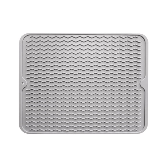 Shoreew Draining Mat High Temperature Resistant Quick Drying Anti-slip Anti-scalding Wave Texture Space Saving Countertop Drain Mat Kitchen Supply