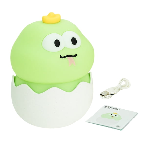 Shoreew Eggshell Snake Tumbler Night Light Rechargeable Adjustable Cartoon Snake Desk Light Home Office Bedroom Bedside Decorative LED Table Lamp