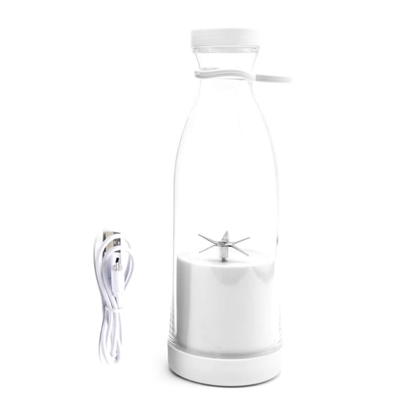 Shoreew Electric Juicer Cup 380ml Rechargeable Smoothie Maker with 6 Blades BPA-Free Travel Bottle for Ice Fruit Veggie Portable Blender Home/Outdoor Use