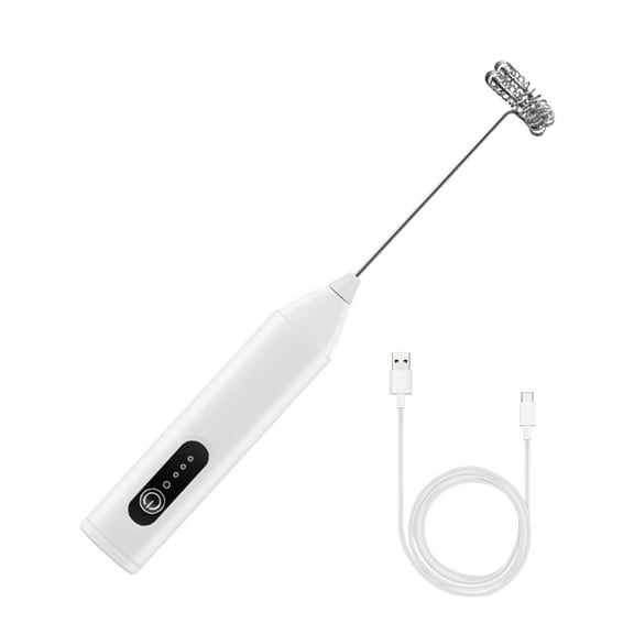 Shoreew Electric Milk Frother Mixer Type C Rechargeable Handheld Drink Stirrer 3-Speed Whisk Wand Powerful Motor Noise-Reducing Foam Mixer for Matcha Latte Cappuccino