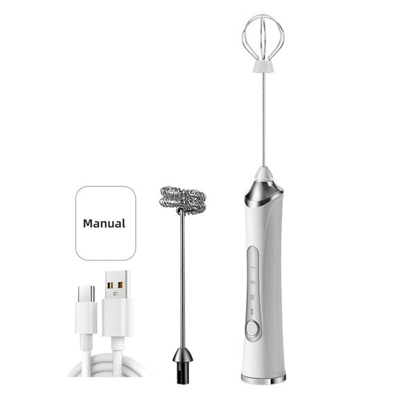 Shoreew Electric Milk Frother Rechargeable Egg Beater 3 Speeds Wireless Egg Whisk Handheld Foam Maker for Latte Cappuccino
