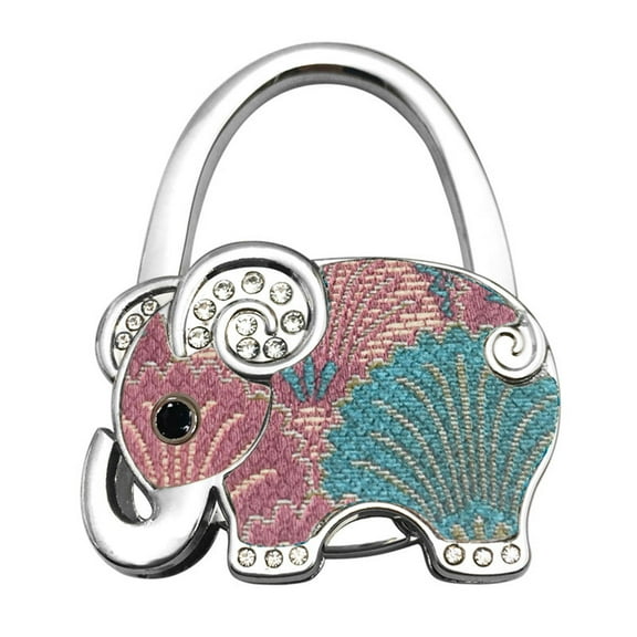 Shoreew Elephant Handbag Hook Foldable Alloy Bag Hanger with Non-Slip Base Portable Table Bag Wallet Hook Keychain