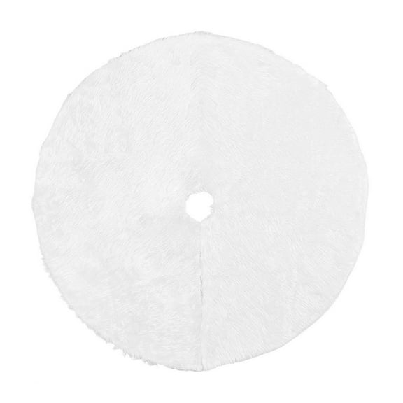 Shoreew Faux Fur Christmas Tree Skirt White Furry Christmas Tree Skirt Thick Soft Plush Rug for Winter Holiday Xmas Party Decoration
