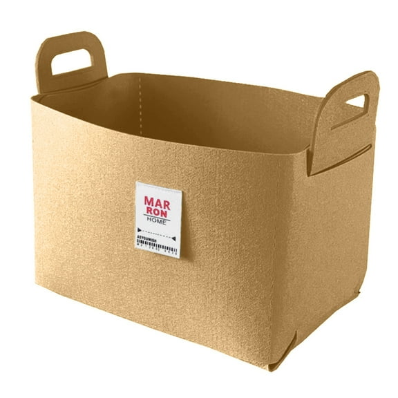 Shoreew Felt Storage Basket with Handles Foldable Fabric Storage Bin Eco-Friendly Collapsible Organizer Bin for Toys Clothes Blankets Home Laundry