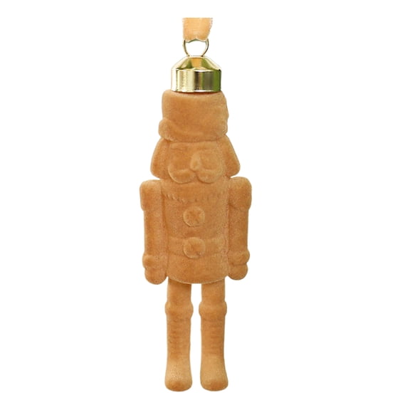 Shoreew Flocking Nutcracker Hanging Ornament Decorative Nutcrackers Statue Christmas Soldier Charm Holiday Tree Decoration Pendant