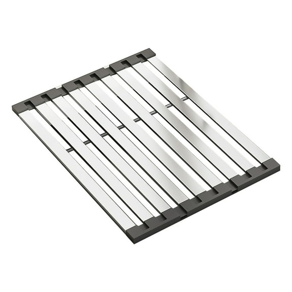 Shoreew Foldable Dish Drying Rack Stainless Steel Roll-Up Sink Organizer for Bowls Fruits Vegetables Space-Saving Kitchen Tool Cooling Rack