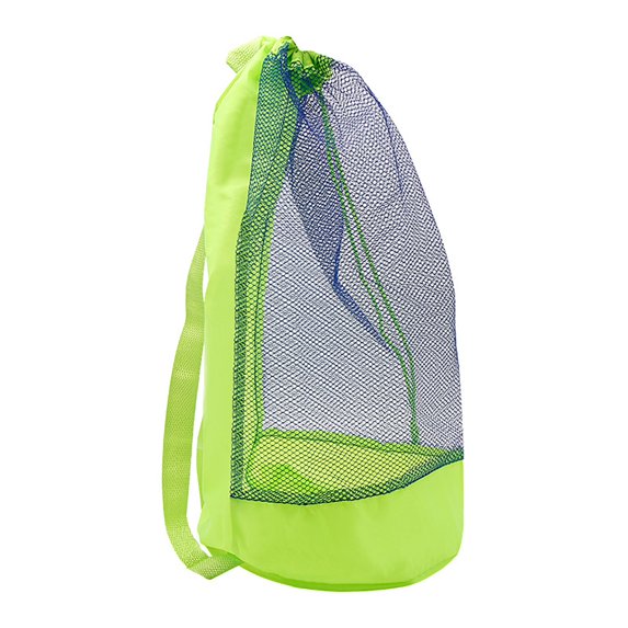 Shoreew Foldable Storage Bag Large Capacity Beach Bag Transparent Mesh Design Lightweight Swimming Backpack Beach Toy Organizer