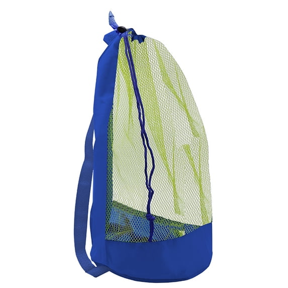 Shoreew Foldable Storage Bag Large Capacity Beach Bag Transparent Mesh Design Lightweight Swimming Backpack Beach Toy Organizer