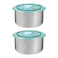 thumbnail image 1 of Shoreew Food Storage Containers with Lids Stainless Steel Crisper Box Stackable Reusable Meal Prep Containers for Snacks Fruits On-the-Go Meals Home Outdoor Use, 1 of 7
