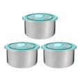 thumbnail image 1 of Shoreew Food Storage Containers with Lids Stainless Steel Crisper Box Stackable Reusable Meal Prep Containers for Snacks Fruits On-the-Go Meals Home Outdoor Use, 1 of 7