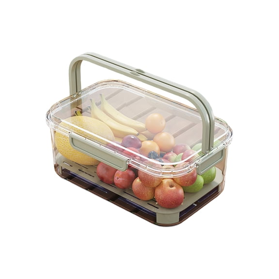 Shoreew Fruit Box Large Capacity Food Storage Box Portable Handle Design Fruit Container for Camping Picnics