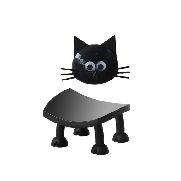Shoreew Funny Paper Holder Free Standing Toilet Roll Holder 3D Printed Black Cat Tissue Paper Holder Bathroom Decoration