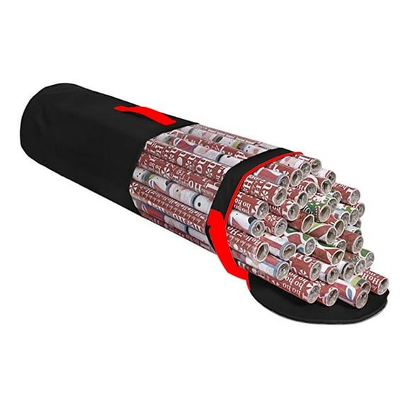 Shoreew Gift Wrapping Paper Storage Bag Organizer with Handle Zipper Closure Large Capacity Waterproof Portable Wrapping Paper Holder