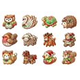 thumbnail image 1 of Shoreew Gingerbread Animal Wooden Ornaments Cookie-Inspired Christmas Tree Hanging Pendants Festive Party Decoration, 1 of 7