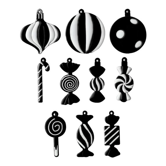 Shoreew Gingerbread Man Christmas Ornaments Santa Claus Cane Snowflakes Plastic Hanging Decor for Farmhouse Xmas Tree Rustic Holiday Decoration