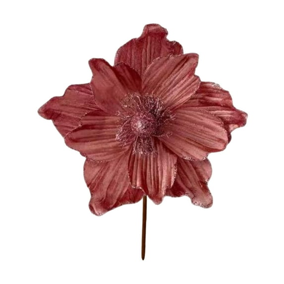 Shoreew Glitter Artificial Flower Christmas Decoration DIY Christmas Tree Wreath Ornaments Faux Poinsettia Flower for Xmas New Year Wedding Party Holiday Decoration