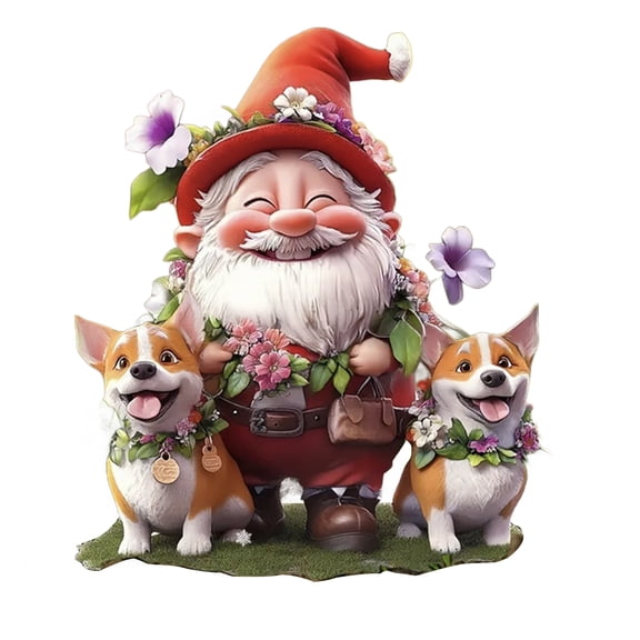 Shoreew Gnome Family on Turtle Garden Stake Outdoor Acrylic Gnome Turtle Figurine with Stake for Lawn Patio Balcony Yard Decor