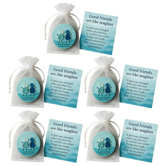 Shoreew Good Friends Are Like Seaglass Keepsake Gift Sea Glass Art Pocket Hug Token with Card Friendship Gifts for Female Friends
