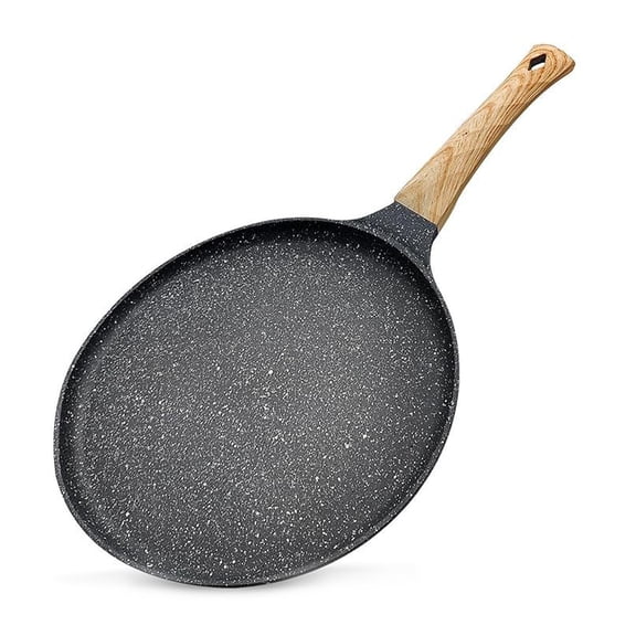 Shoreew Granite Tortilla Pan Non-Stick Frying Pan for Pancakes Dumplings High Temperature Resistant Skillet Flat Pan with Handle