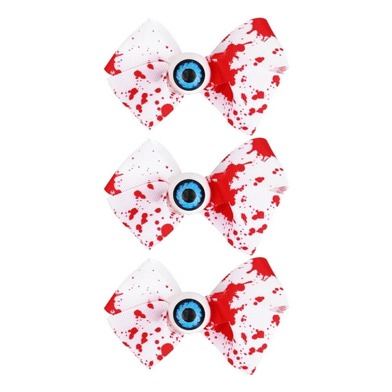 Shoreew Halloween Blood Bow Clips for Women Girls Horror Eyeball Bowknot Hairpin for Halloween Theme Party Hair Accessories