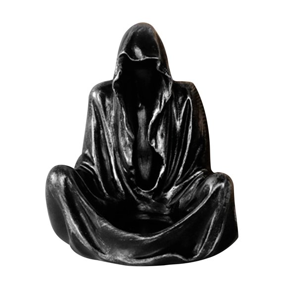 Shoreew Halloween Candle Holder Spooky Resin Grim Reaper Skeleton Human Organ Statue Tabletop Tea Light Holder for Home Office Kitchen Mantel Decor