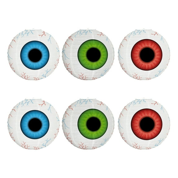 Shoreew Halloween Eyeball Lantern Hanging Paper Lantern Decoration Large Scary Eye Indoor Outdoor Decor for Haunted House Themed Party Supplies