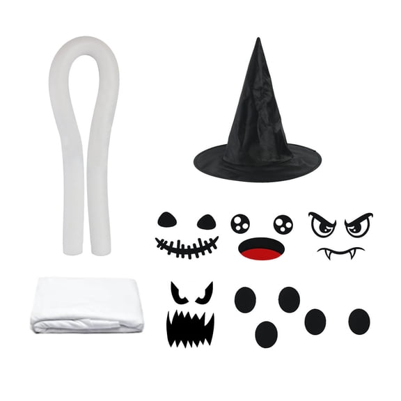 Shoreew Halloween Ghost Decorations DIY Expressions Spooky White Ghost Craft Kit with Witch Hat for Outdoor Indoor Yard Garden Lawn Decor