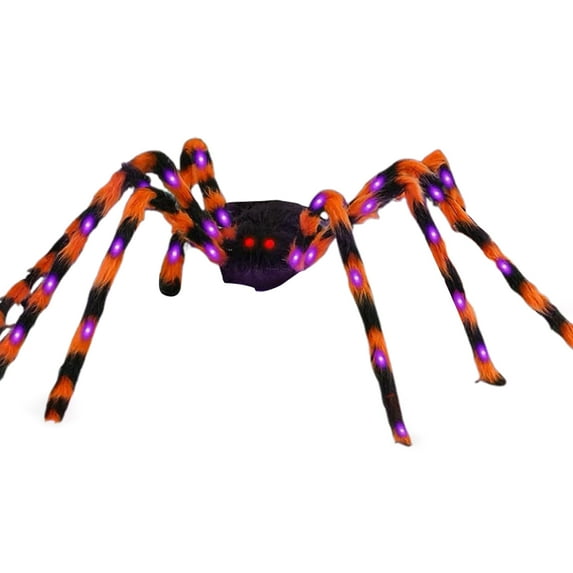 Shoreew Halloween Giant Light Up Spider Scary Realistic Hairy LED Spider with Bendable Legs for Indoor Outdoor Halloween Yard Home House Decor