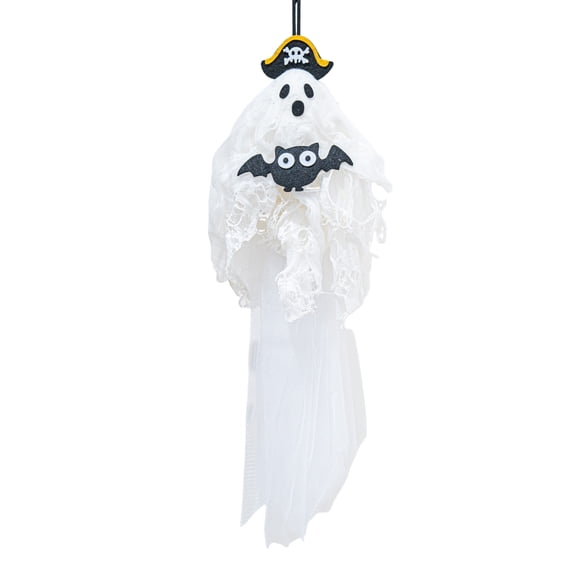 Shoreew Halloween Hanging Ghost Decoration Spooky Flying Pirate Ghost Holding Pumpkin/Bat/Spider for Indoor And Outdoor Tree Decor