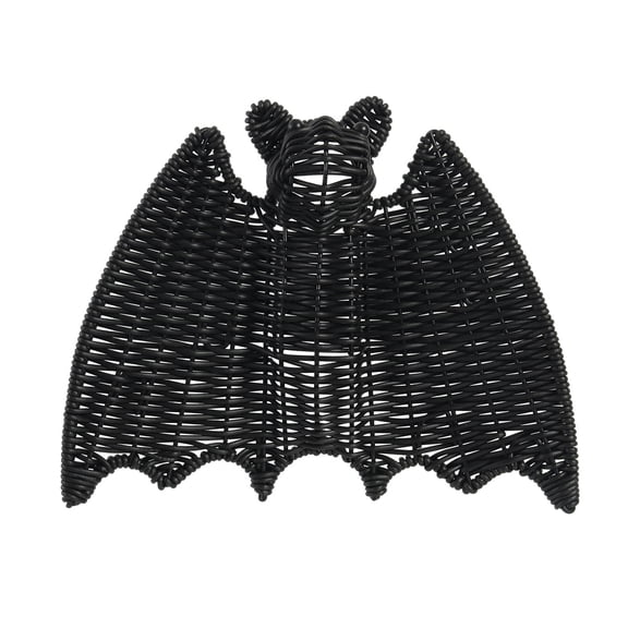 Shoreew Halloween Rattan Bat Decoration 3D Scary Black Plastic Woven Bat Wall Hanging Decor for Tree Porch Yard Lawn Indoor Outdoor Farmhouse Decor